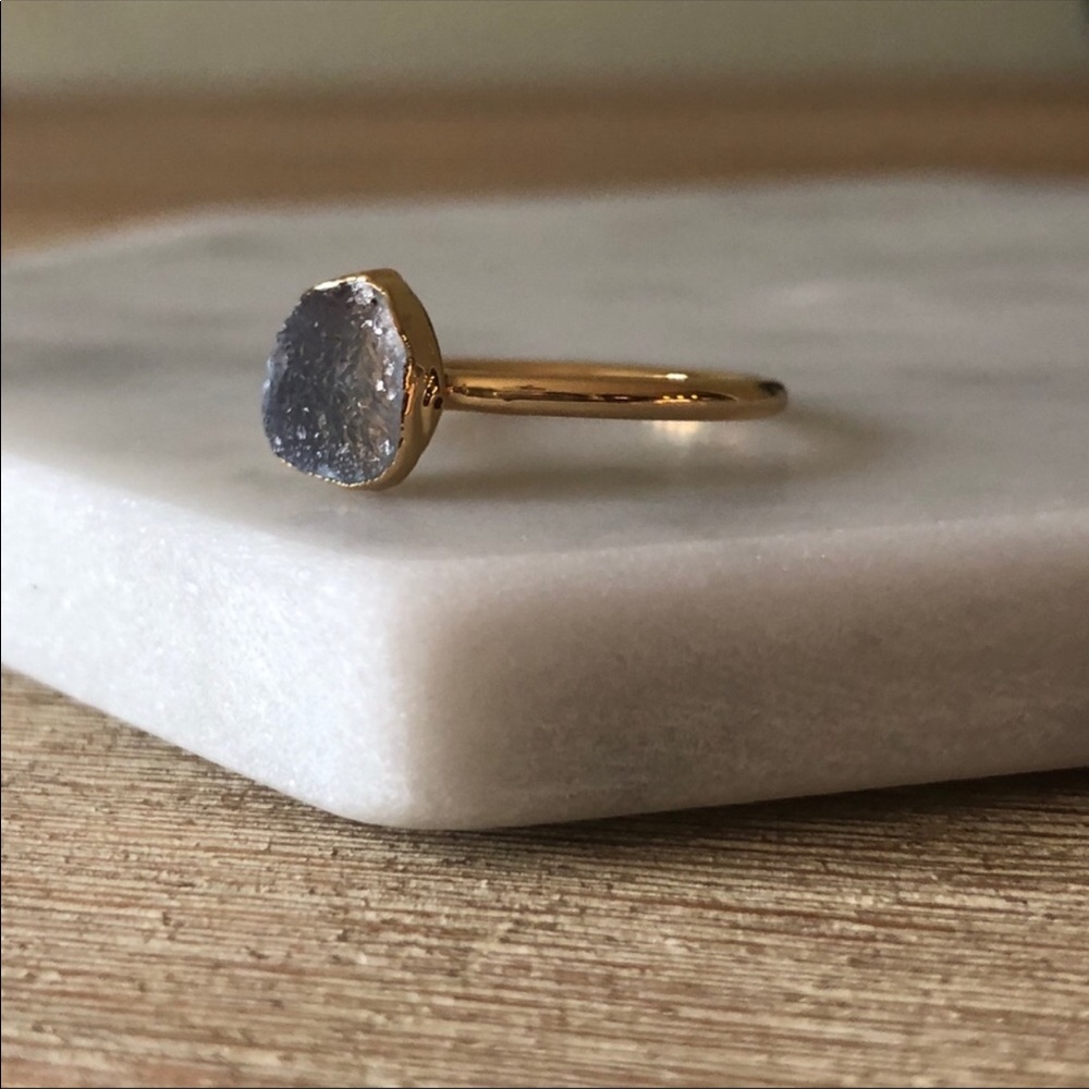 Raw Druzy Crystal Ring - Picture 5 of 7